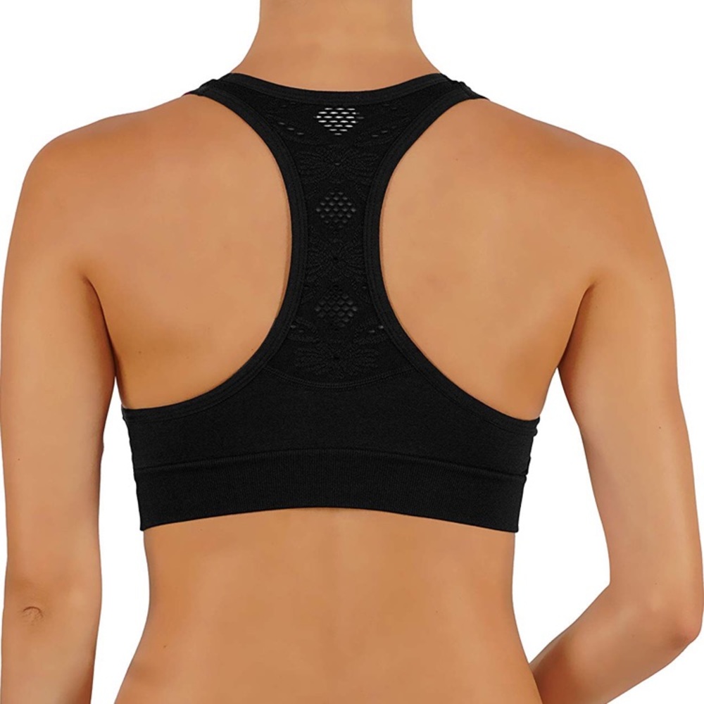 Deep v black sports bra - Picture 2 of 3